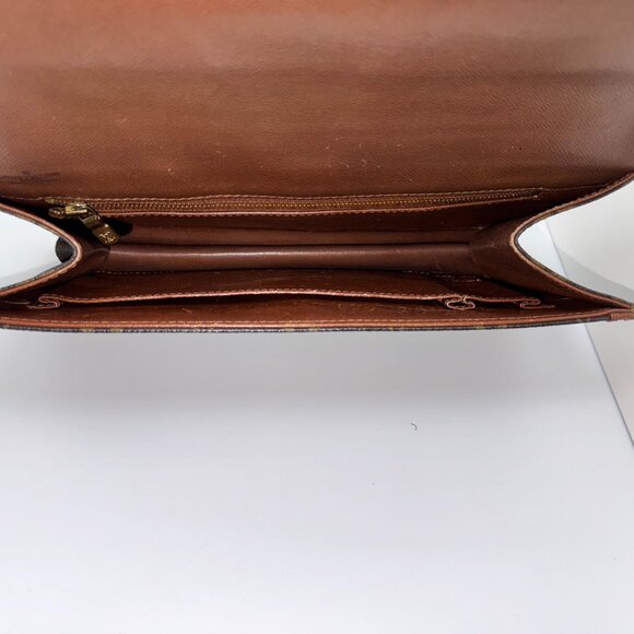 Louis Vuitton PM Clutch Bag Monogram Pochette Dame 29 GM Leather Trim Brown OS - Picture 10 of 12